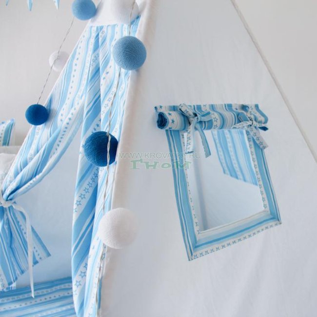 Вигвам Blue Stripes с окном и карманом, Арт. vv010308
