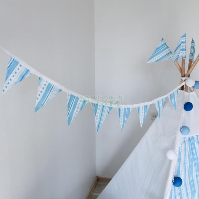 Гирлянда из 8 флажков Blue Stripes, Арт. vv050108